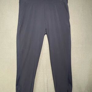 Athleta Navy Pull On Pants Size 16 Wide Leg Athletic Stretch Travel Career